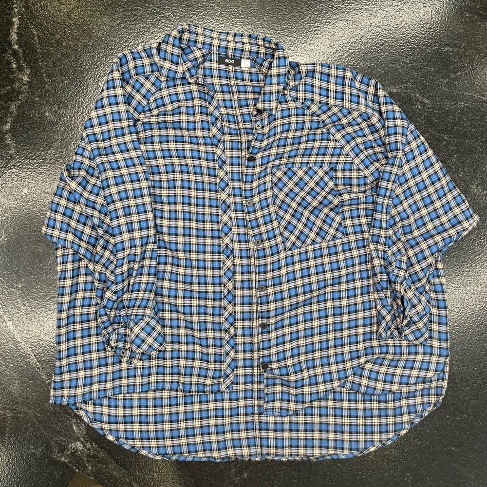 Urban Outfitter BDG flannel button down shirt, Color: Blue flannel, Size: Medium